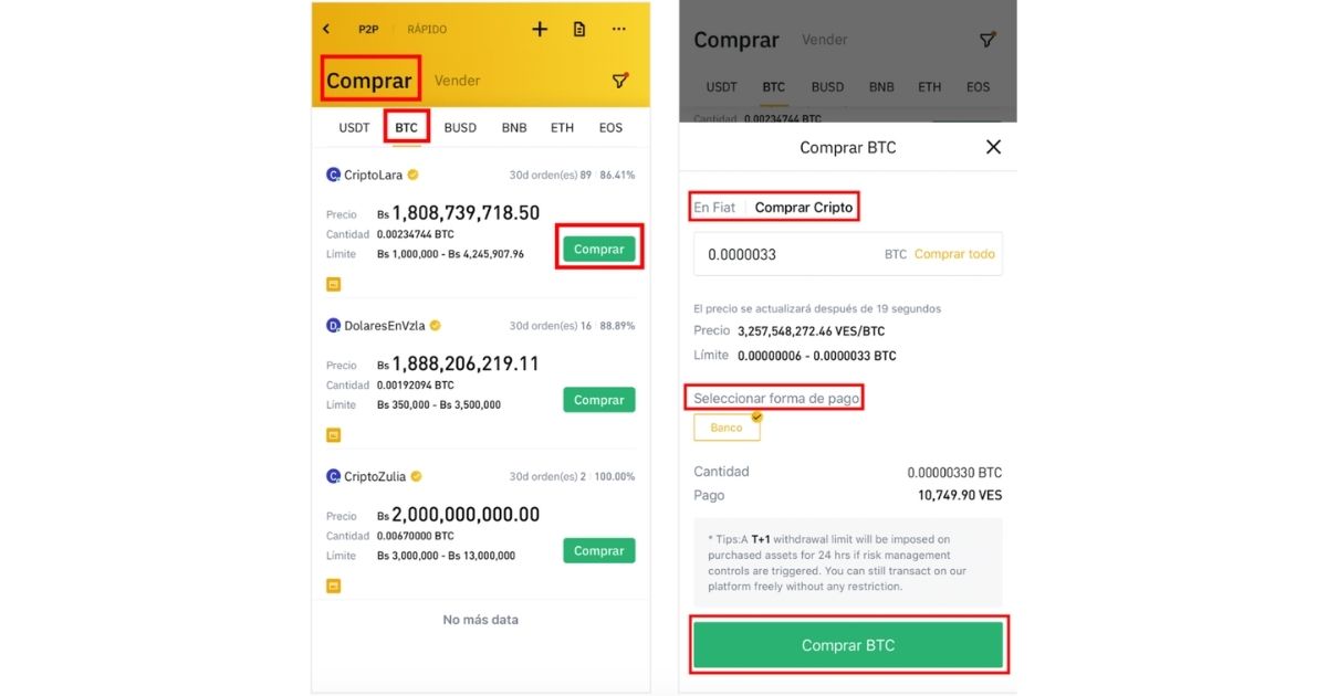 Comprar criptomoneda Binance