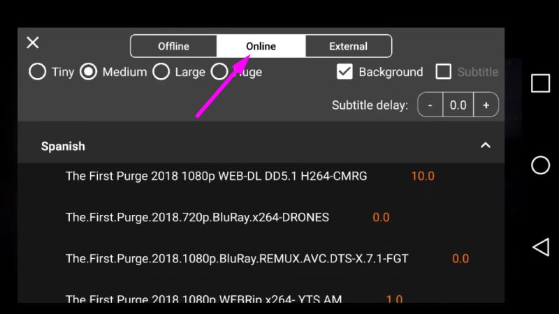 Idioma en CotoMovies APK