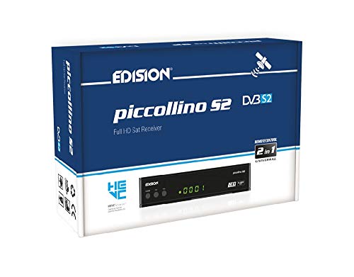 EDISION Piccollino DVB-S2 Full HD Sat Receptor H.265/HEVC Lector de tarjetas USB Negro