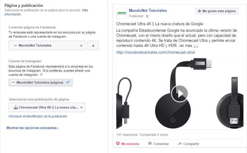 Publicar anuncio en Facebook Publicar anuncio