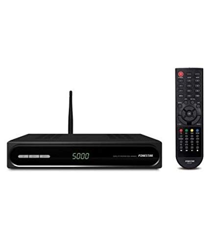 Fonestar RDS-584WHD - Receptor de satélite HD, WiFi, USB 2.0, Ethernet, 12 V DC, 1 A con adaptador incluido, negro, 220 x 40 x 140 mm