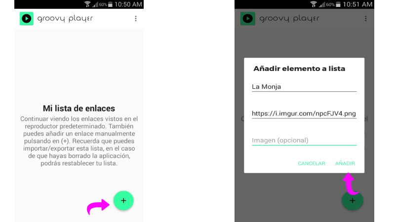 Cómo agregar enlaces en Groovy Player
