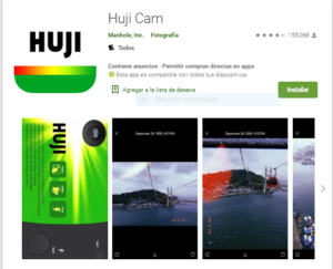 Aplicación de edición de fotos con cámara Huji