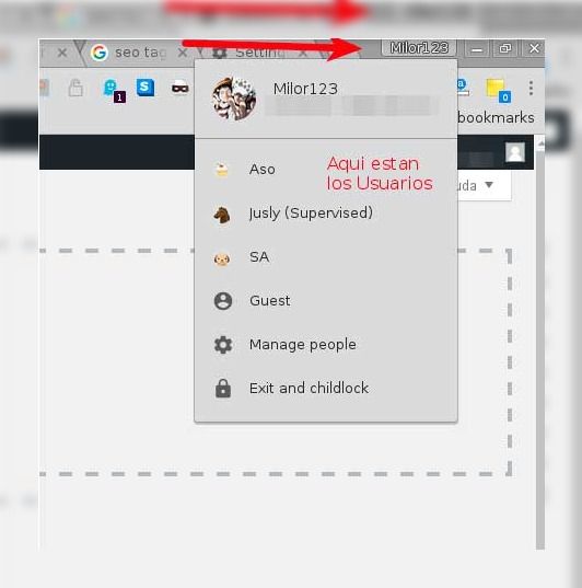 Seleccionar cuenta de usuario en Chrome