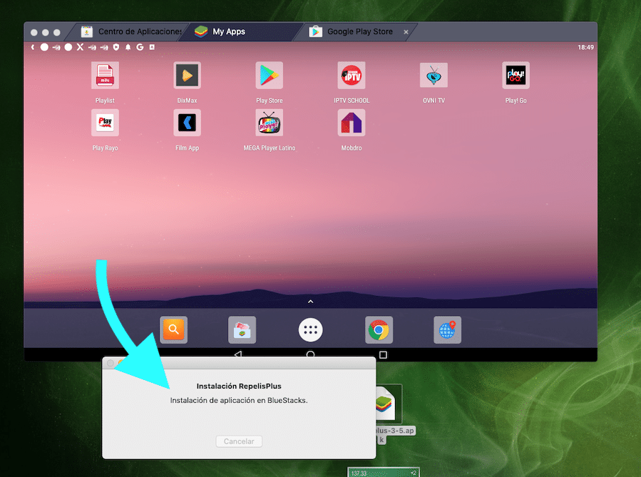 Instalar repelis apk en Windows