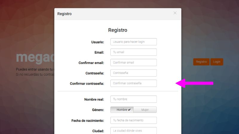 como registrarse en MegaDEDE