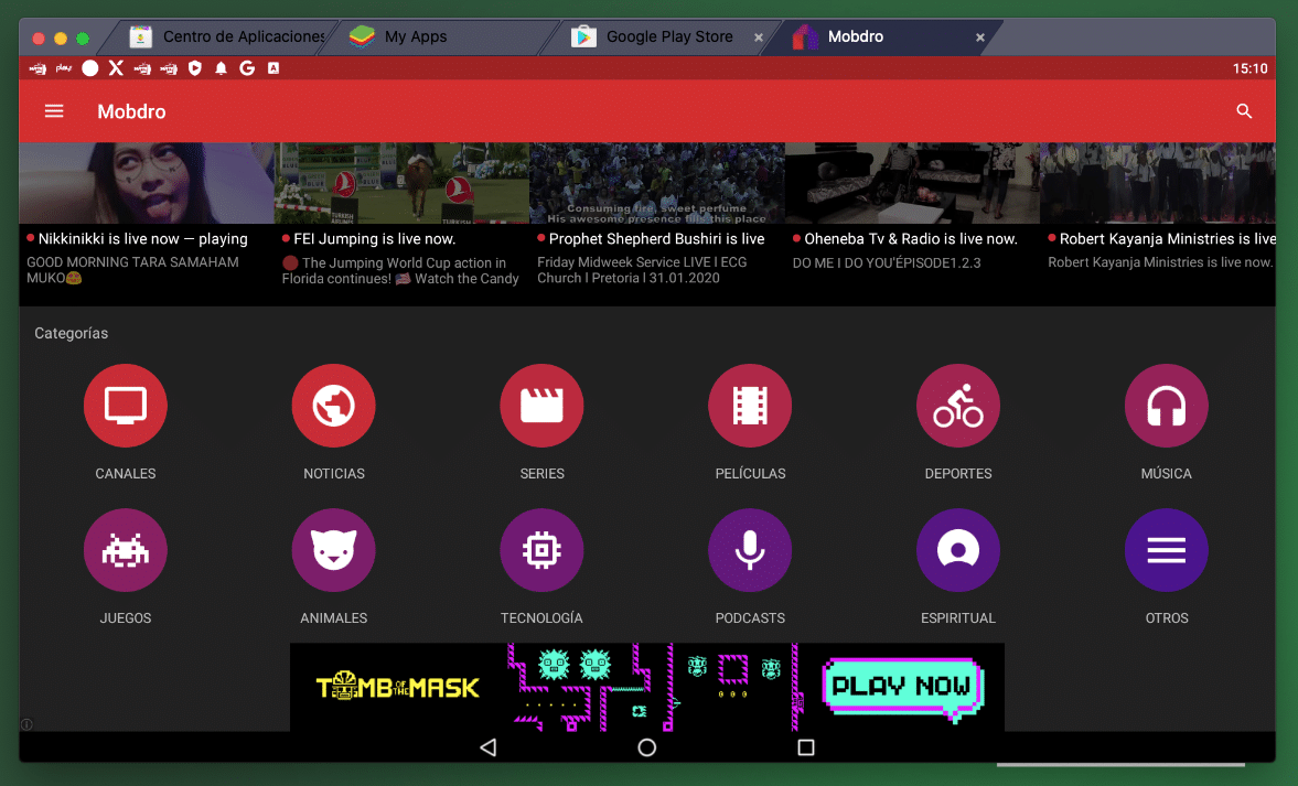 Mobdro para computadoras con Windows