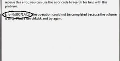 no pudo completarse la operacion porque el volumen esta danado