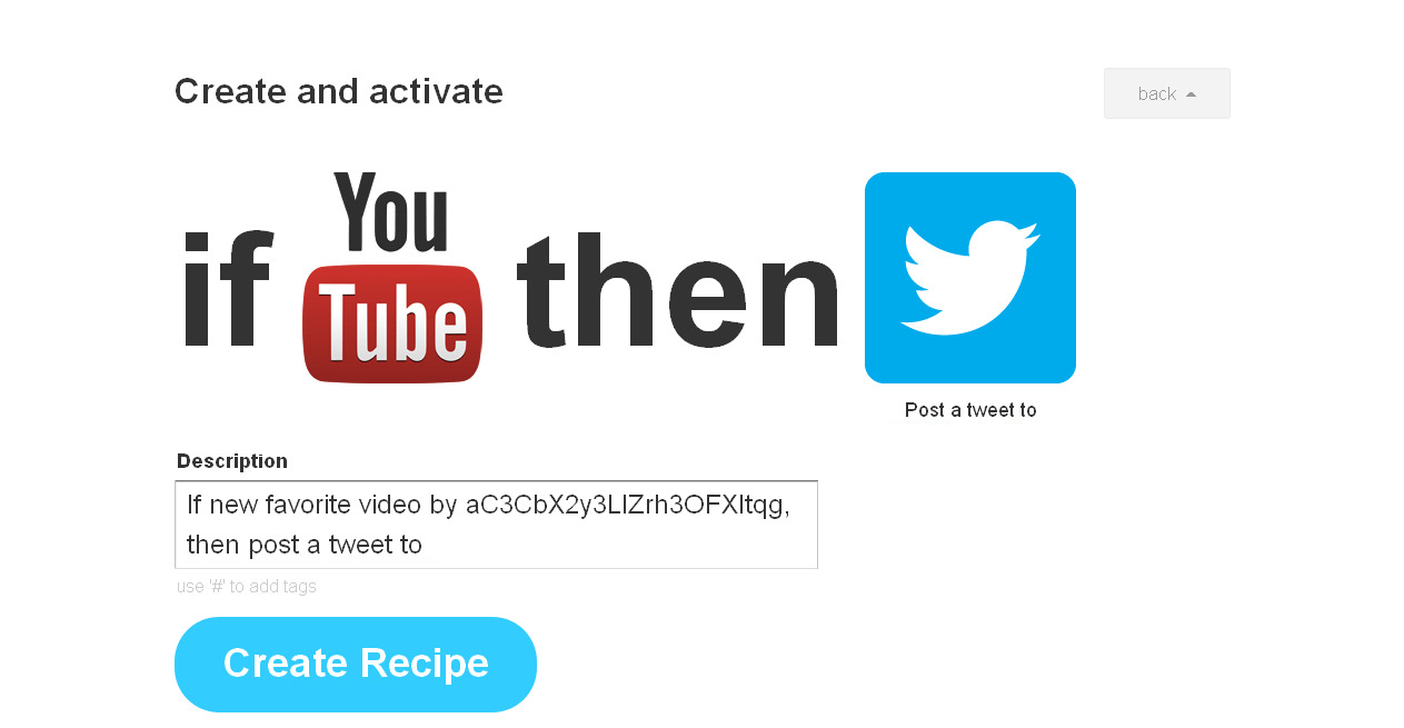 Crear una receta IFTTT Crear receta IFTTT