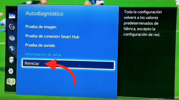 Restablecimiento de fábrica de televisores inteligentes Samsung