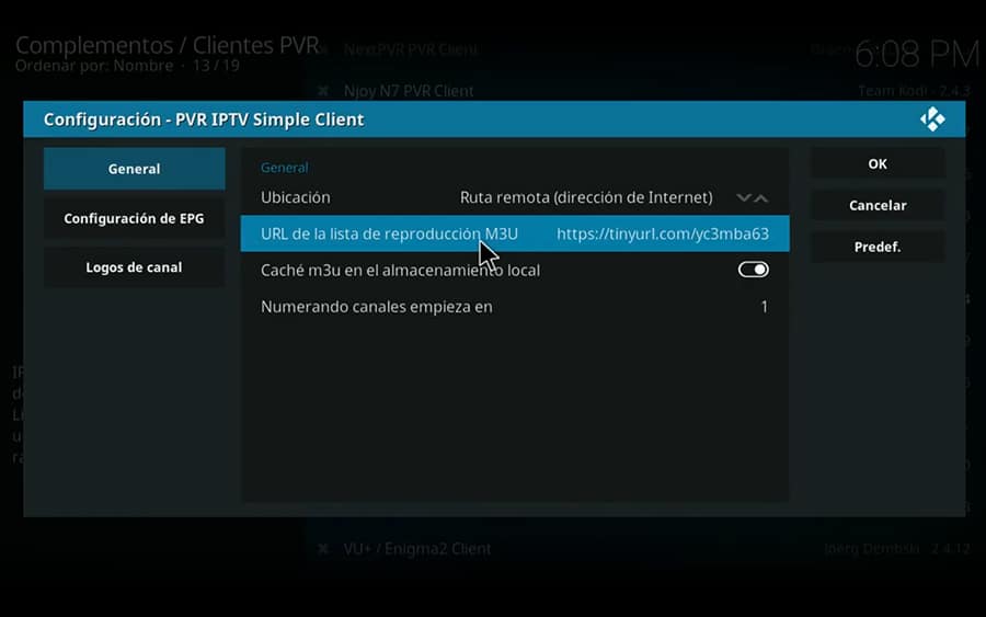 subir listas kodi3