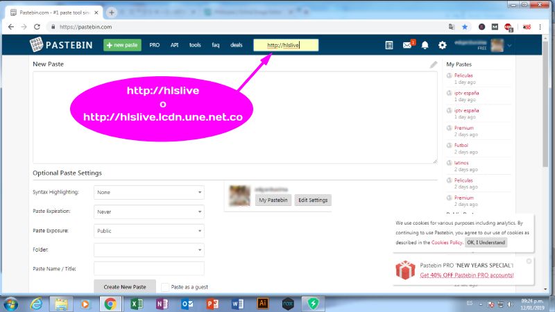 Canales de Wiseplay en Pastebin