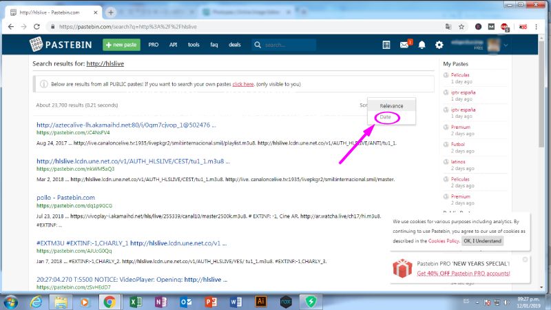 Arrastre listas de reproducción M3U a Pastebin para Wiseplay