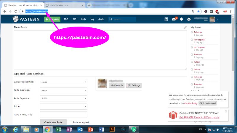 Obtenga listas de pastebin para Wiseplay